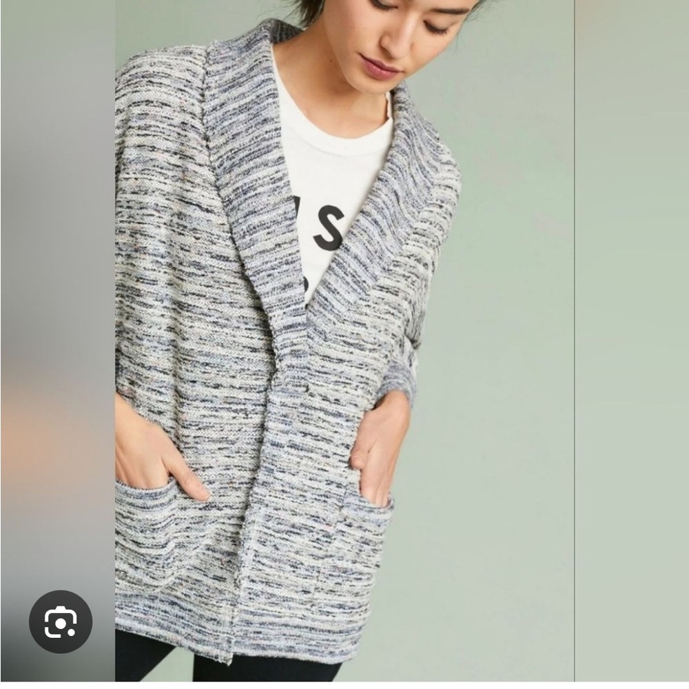 Anthropologie x Splendid Raw Hem Textured Oversized Cardigan - Picture 2 of 11